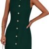 Work Dresses for Women 2025 Summer Business Formal Short Dress Sleeveless Button Down Elegant Office Outfits