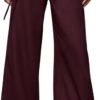 Women's Low Rise Waisted Dress Pants Wide Leg Straight Trousers Work Slacks Pants Business Casual Outfits