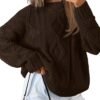 Women's Oversized Cable Knit Crewneck Sweaters
