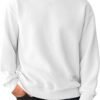 Men's Crewneck Sweatshirts Soild Color Geometric Texture Long Sleeve Casual Pullover Shirt