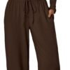 Women's 2 Piece Matching Lounge Set Long Sleeve Slightly Crop Top Wide Leg Pants Casual Sweatsuit