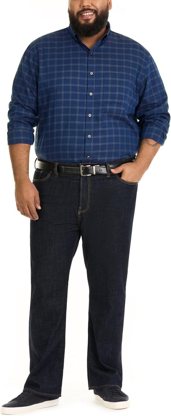 Men's Big and Tall Long-Sleeve Traveler No-Iron Button-Front Shirt