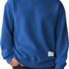 Men's Crewneck Sweatshirts Soild Color Geometric Texture Long Sleeve Casual Pullover Shirt