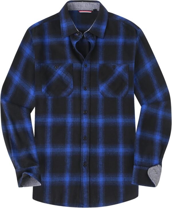 Mens Button Down Shirts Flannel Shirt Long Sleeve
