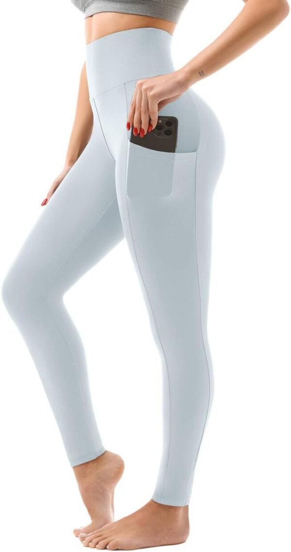 High Waisted Leggings with Pockets Women. Full Length Capri Buttery Soft Stretchy Yoga Pants