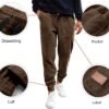 25370fe31691425eaa53abe52f0a04a9 Mens Corduroy Joggers Pants Casual Cargo Pants Drawstring Elastic Waist Baggy Tapered Sweatpants with Pockets