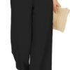 25e699534fba4f8eb0ab6c6c3c168826 Women Flowy Pants Drawstring Waist Wide Leg Palazzo Beach Pants Loose Fit with Pockets