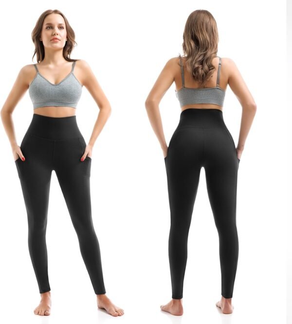 High Waisted Leggings with Pockets Women. Full Length Capri Buttery Soft Stretchy Yoga Pants