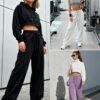 Womens Wide Leg Fleece Lined Sweatpants Winter Baggy Lounge Travel Pants Fashion Outfits 2025 Joggers Clothes