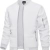 Men's Bomber Jacket Lightweight Casual Spring Fall Windbreaker Zip Up Coat with Pocket