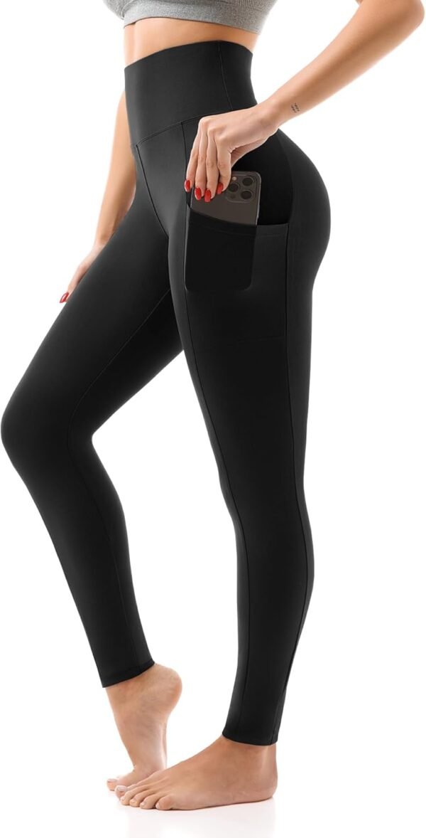 High Waisted Leggings with Pockets Women. Full Length Capri Buttery Soft Stretchy Yoga Pants