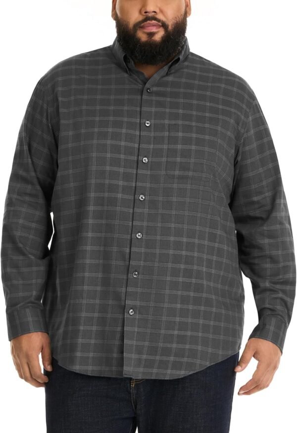 Men's Big and Tall Long-Sleeve Traveler No-Iron Button-Front Shirt