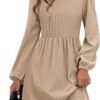 Women's Fall Sweater Dresses with Pockets Crew Neck Long Sleeve A-Line Dresses for Women 2025 Casual Winter Dresses