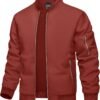 Men's Bomber Jacket Lightweight Casual Spring Fall Windbreaker Zip Up Coat with Pocket