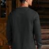 Mens Waffle Fleece-Lined Henley Shirts Heavyweight Thermal Long Sleeve Casual Solid Pullover (S-XXL)