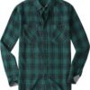 Mens Button Down Shirts Flannel Shirt Long Sleeve