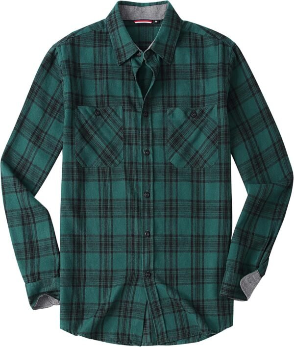 Mens Button Down Shirts Flannel Shirt Long Sleeve