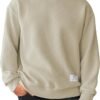 Men's Crewneck Sweatshirts Soild Color Geometric Texture Long Sleeve Casual Pullover Shirt