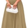 Spring Casual Dresses for Women 2025 Summer Business Work Midi Sleeveless A Line Pleated Cocktail Dress
