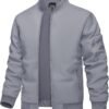 Men's Bomber Jacket Lightweight Casual Spring Fall Windbreaker Zip Up Coat with Pocket