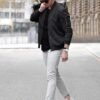 Men's Bomber Jacket Lightweight Casual Spring Fall Windbreaker Zip Up Coat with Pocket
