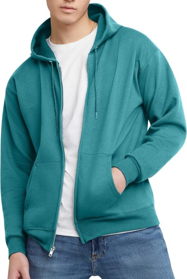 Mens Zip-up Hoodie. Ecosmart Fleece Full-zip Hoodie for Men. Hooded Sweatshirt