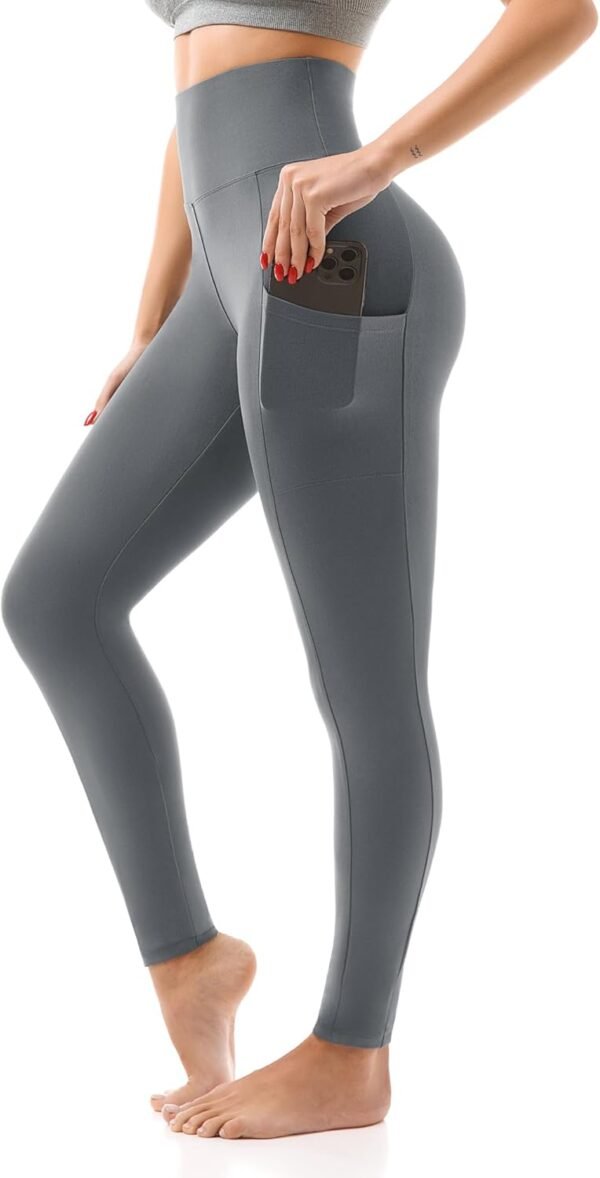 High Waisted Leggings with Pockets Women. Full Length Capri Buttery Soft Stretchy Yoga Pants