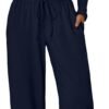 Women's 2 Piece Matching Lounge Set Long Sleeve Slightly Crop Top Wide Leg Pants Casual Sweatsuit