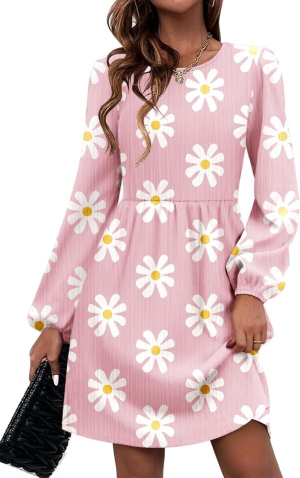 Women's Fall Sweater Dresses with Pockets Crew Neck Long Sleeve A-Line Dresses for Women 2025 Casual Winter Dresses