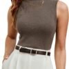 Womens Wool Blend Sweater Soft Turtleneck All-Season Casual Tank 2025