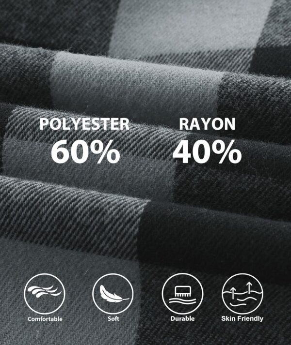 3 Pack Men's Flannel Hoodie Shirts Long Sleeve Casual Vintage Button Down Plaid Shirt Jacket with Pocket