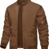 Men's Bomber Jacket Lightweight Casual Spring Fall Windbreaker Zip Up Coat with Pocket