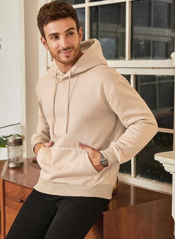 63fe3815002040288571ee814ccfe296 Mens Casual Cotton Hooded Collar Drawstring Hoodies Pullover Sweatshirts Casual Long Sleeve Shirts