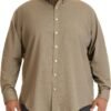 Men's Big and Tall Long-Sleeve Traveler No-Iron Button-Front Shirt