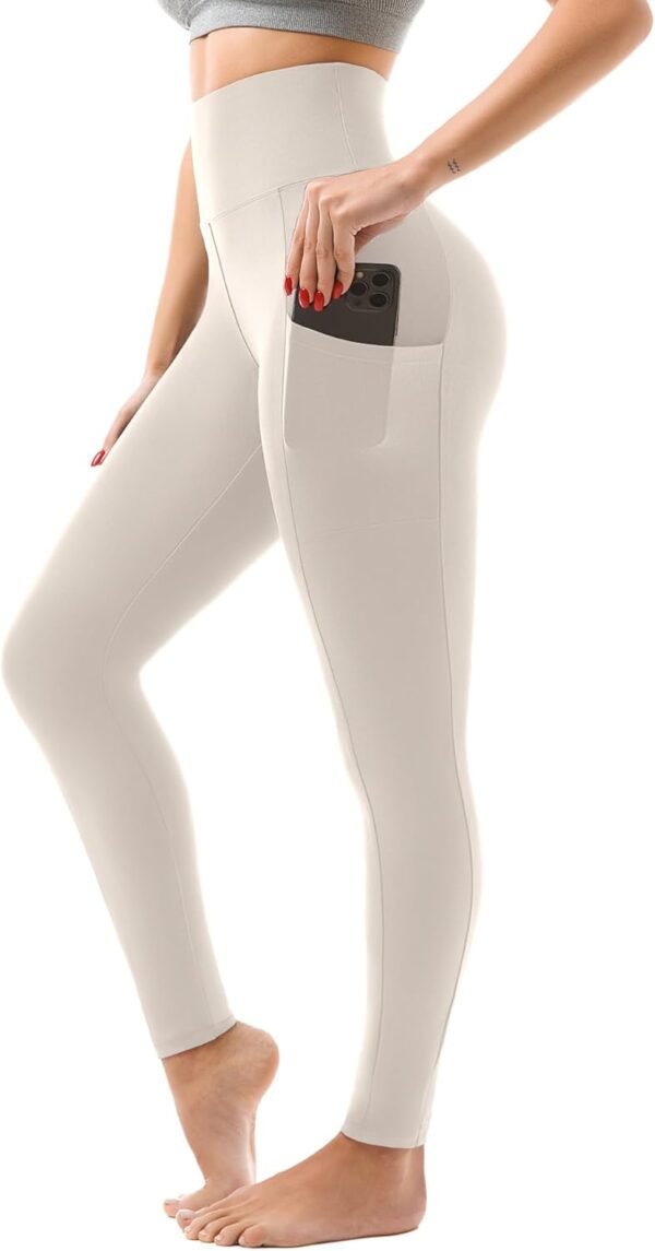 High Waisted Leggings with Pockets Women. Full Length Capri Buttery Soft Stretchy Yoga Pants