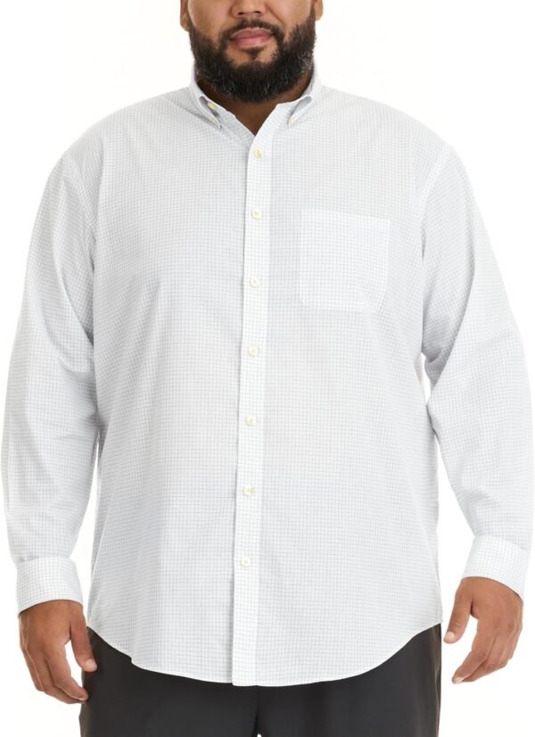 Men's Big and Tall Long-Sleeve Traveler No-Iron Button-Front Shirt