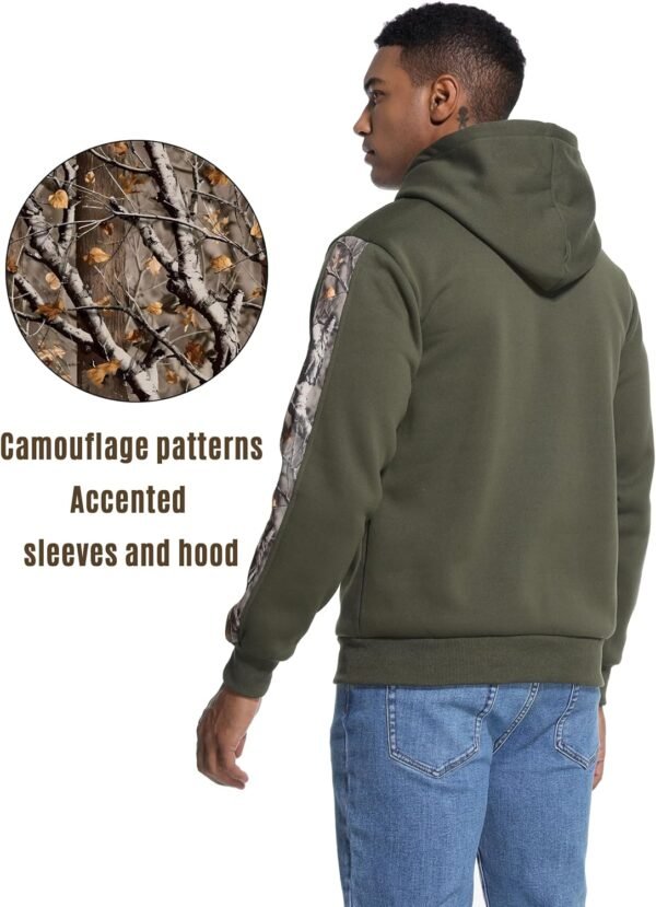 Men's Camo Outfitter Fleece Hoodie Pullover Long Sleeve Casual Sweatshirt with Pocket