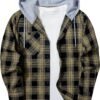 Men's Flannel Hoodie Shirts Casual Button Down Plaid Shirt Jackets for Men Long Sleeve Stylish Hooded with Pocket