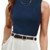 Womens Wool Blend Sweater Soft Turtleneck All-Season Casual Tank 2025