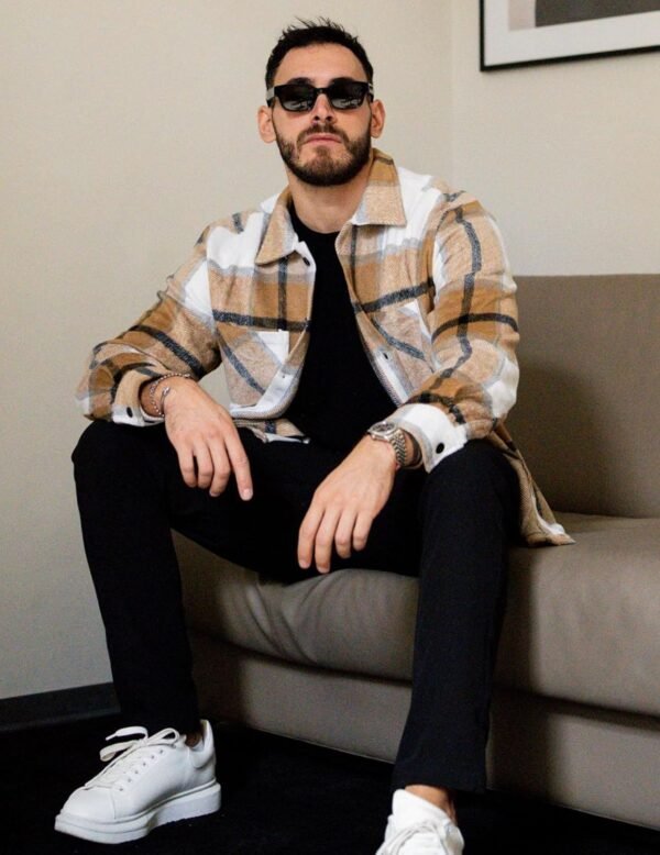 79a9cc9467564b2691e26dc40130faad Men's Flannel Shirts Casual Button Down Plaid Shirt Jacket Long Sleeve Fleece Shacket with Pockets