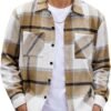 81b93c6e5f15474abc6563c2f41ac2fb Men's Flannel Shirts Casual Button Down Plaid Shirt Jacket Long Sleeve Fleece Shacket with Pockets