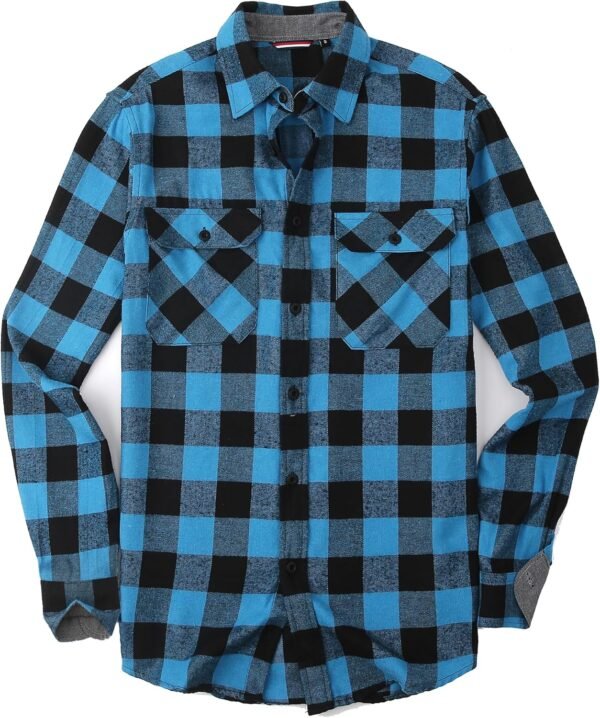 Mens Button Down Shirts Flannel Shirt Long Sleeve