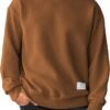 Men's Crewneck Sweatshirts Soild Color Geometric Texture Long Sleeve Casual Pullover Shirt