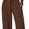 Women's 2 Piece Matching Lounge Set Long Sleeve Slightly Crop Top Wide Leg Pants Casual Sweatsuit