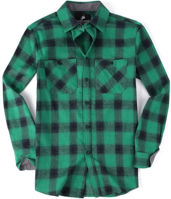 Mens Button Down Shirts Flannel Shirt Long Sleeve