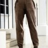 93f9aaec669948cf8edc4943db1fc8f2 Mens Corduroy Joggers Pants Casual Cargo Pants Drawstring Elastic Waist Baggy Tapered Sweatpants with Pockets