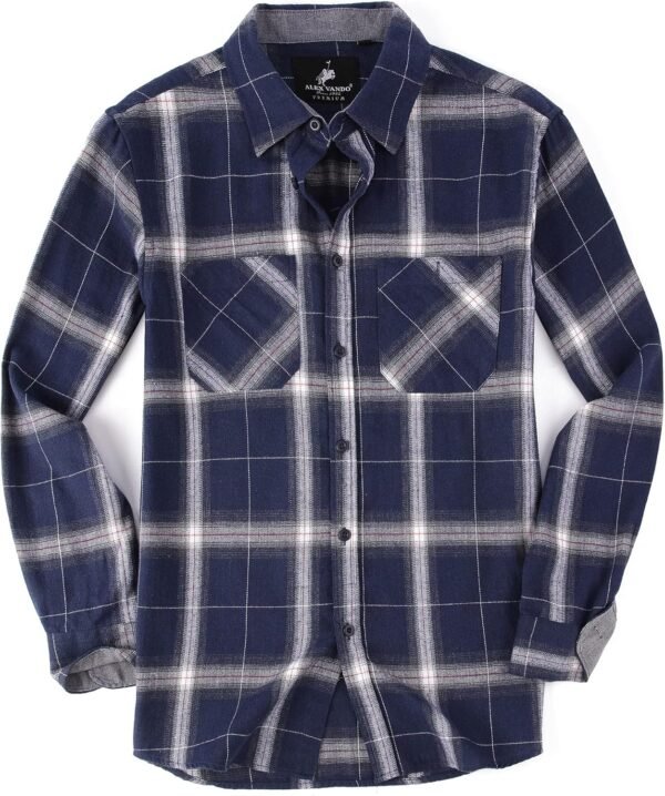 Mens Button Down Shirts Flannel Shirt Long Sleeve