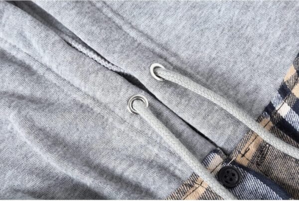 Men's Flannel Hoodie Shirts Casual Button Down Plaid Shirt Jackets for Men Long Sleeve Stylish Hooded with Pocket