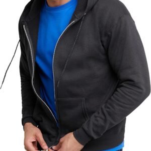 Mens Zip-up Hoodie. Ecosmart Fleece Full-zip Hoodie for Men. Hooded Sweatshirt