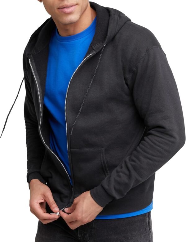 Mens Zip-up Hoodie. Ecosmart Fleece Full-zip Hoodie for Men. Hooded Sweatshirt